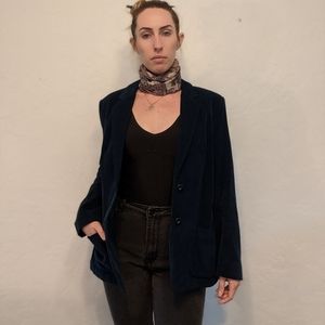 Vintage Navy Blue Corduroy Blazer